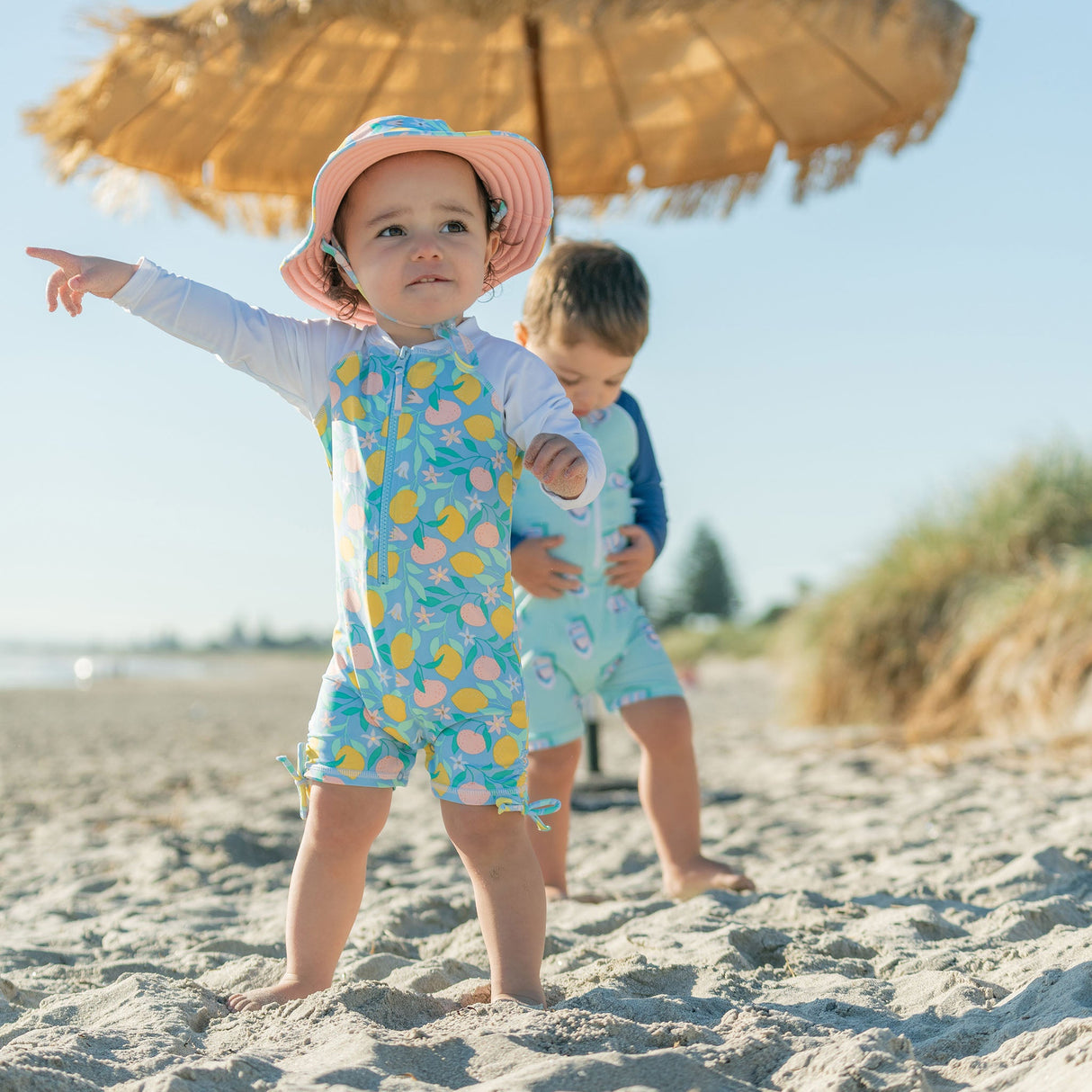 Lemon Drops LS Sunsuit - HoneyBug