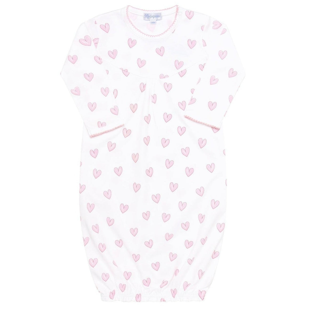 Pink Heart Print Gown - HoneyBug