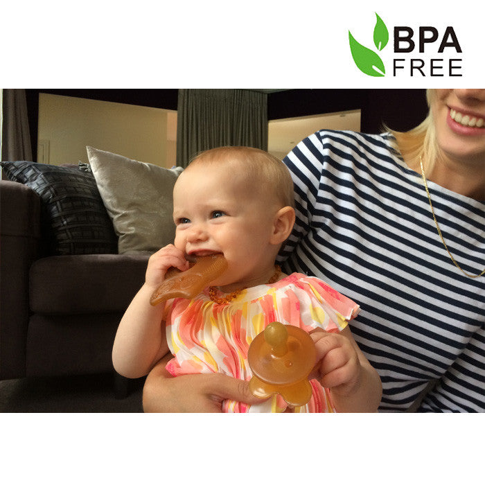 Haakaa Sleeping Owl Natural Rubber Teether - HoneyBug