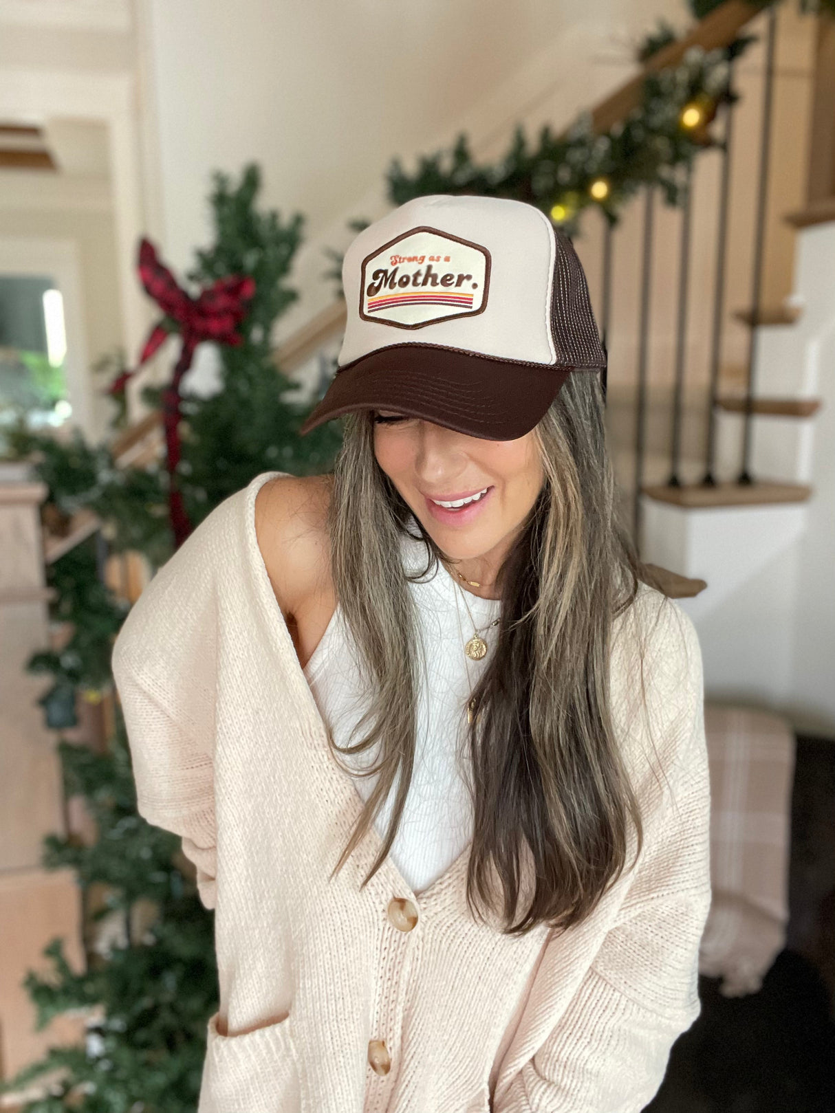 RETRO MOTHER. Patch hat - Brown + Tan - HoneyBug