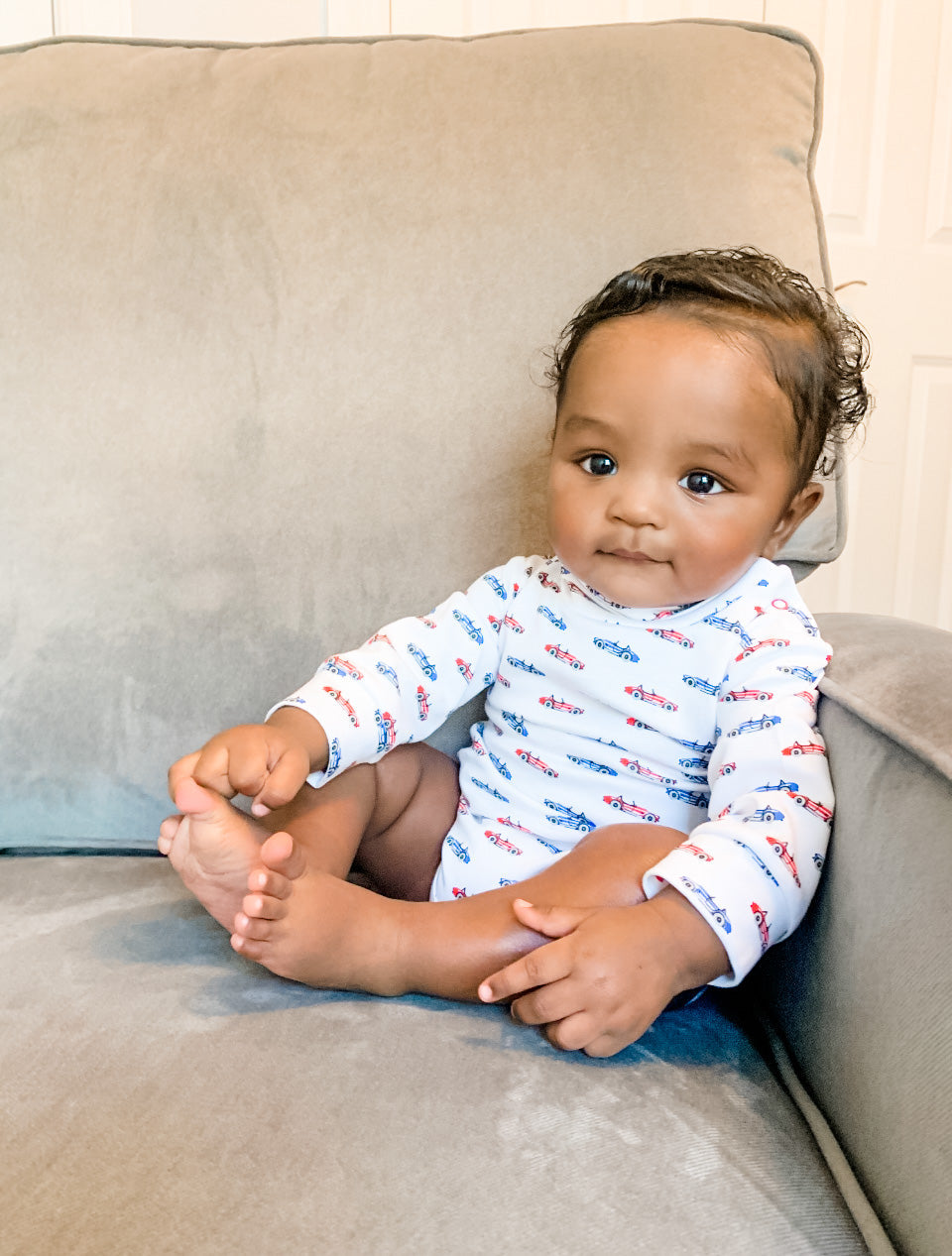 Red Cobra Car Turtleneck Onesie - HoneyBug