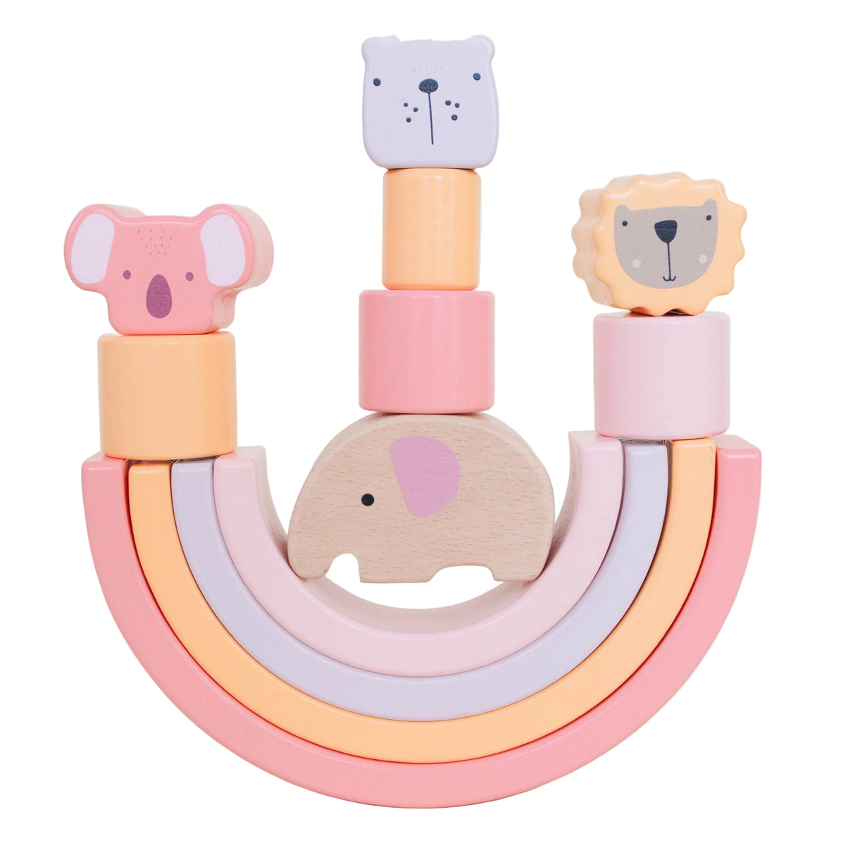 Pink Animal Rainbow Stacking Toy