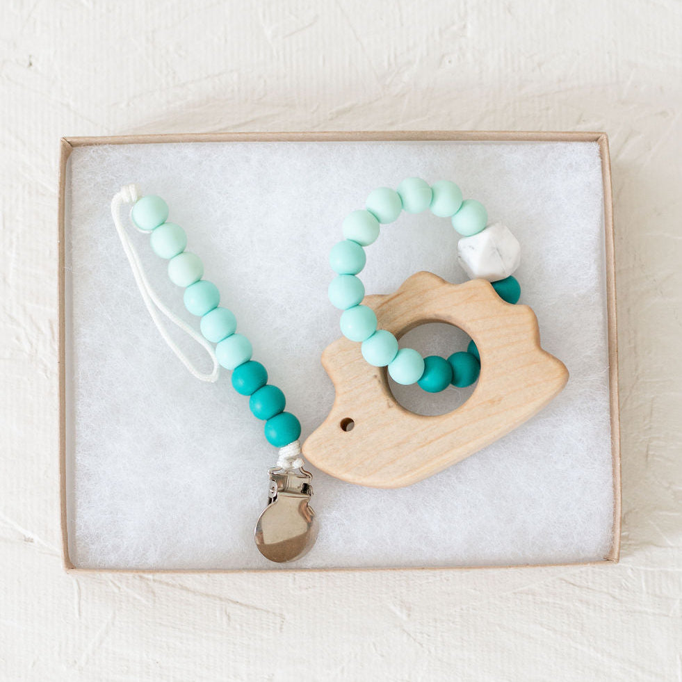 Wooden Teether with Silicone Ring