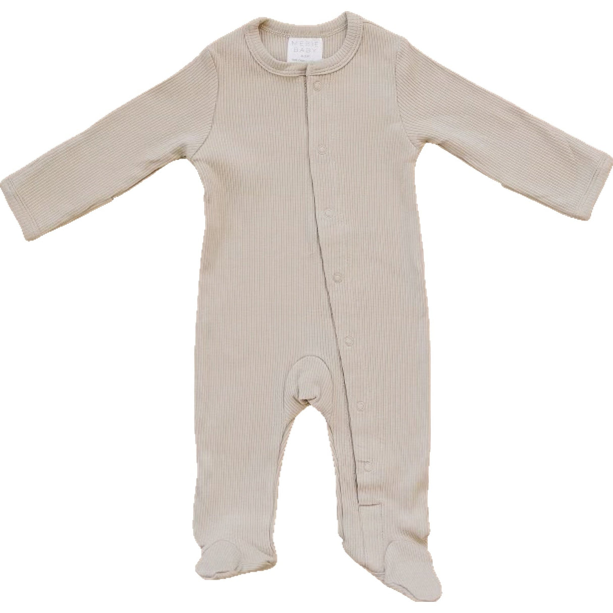 Oatmeal Organic Cotton Ribbed Snap - HoneyBug