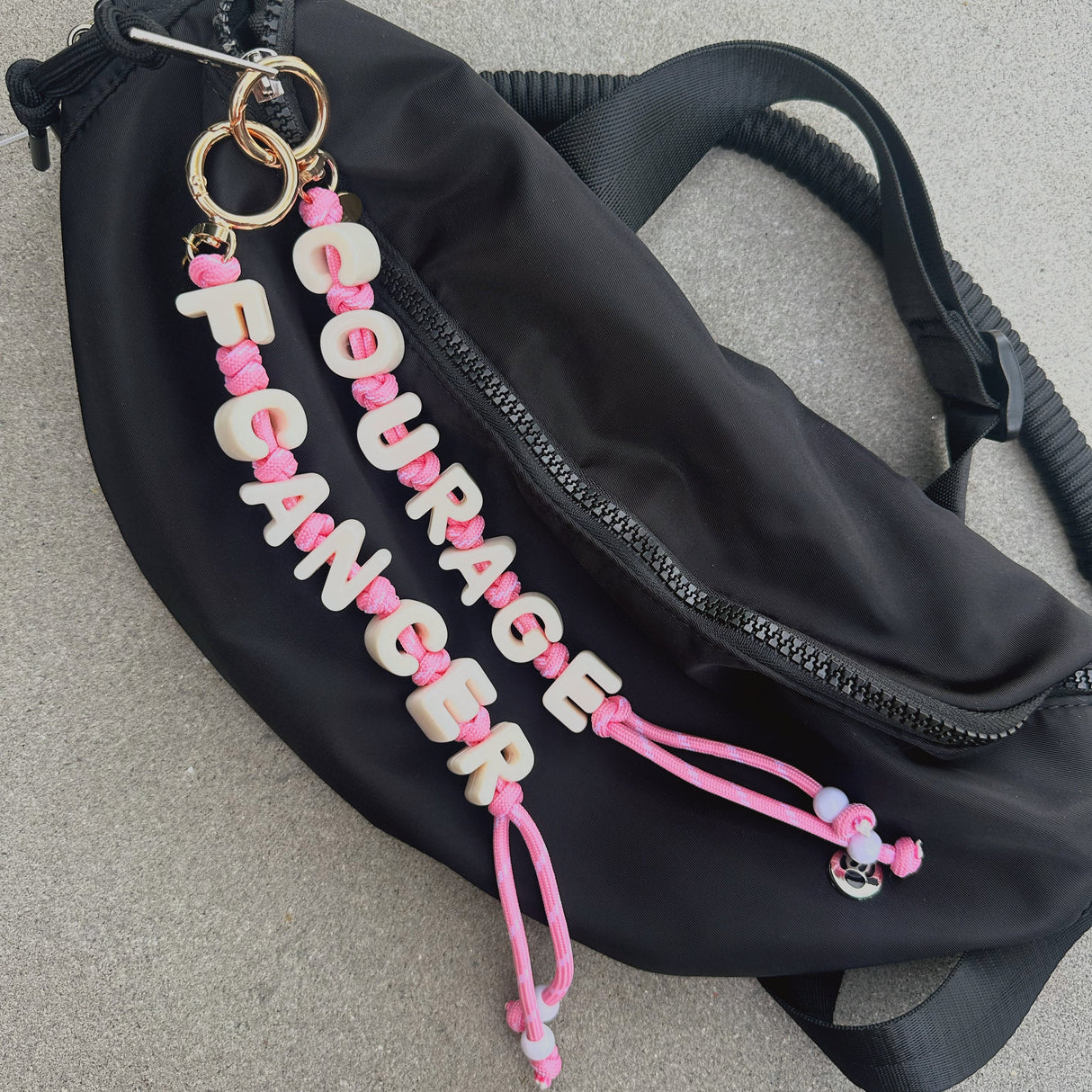 F CANCER ♡ bag charm for Breast Cancer Awareness