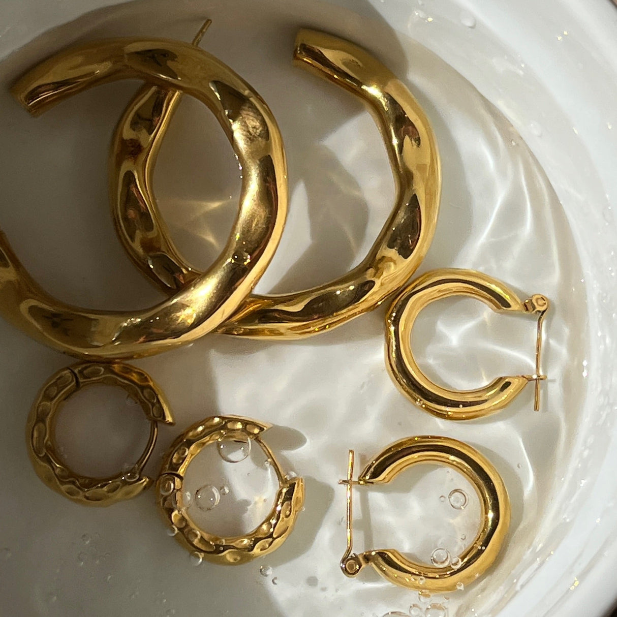 Blakely Hammered Mini Hoop Earring - HoneyBug