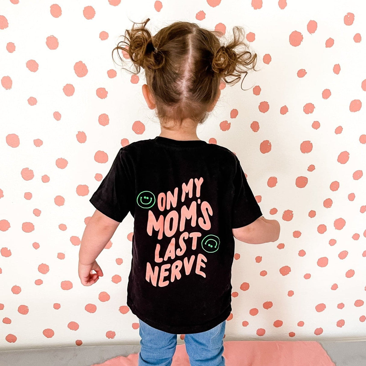 On My Mom's Last Nerve Tee w/ Coral Print - HoneyBug