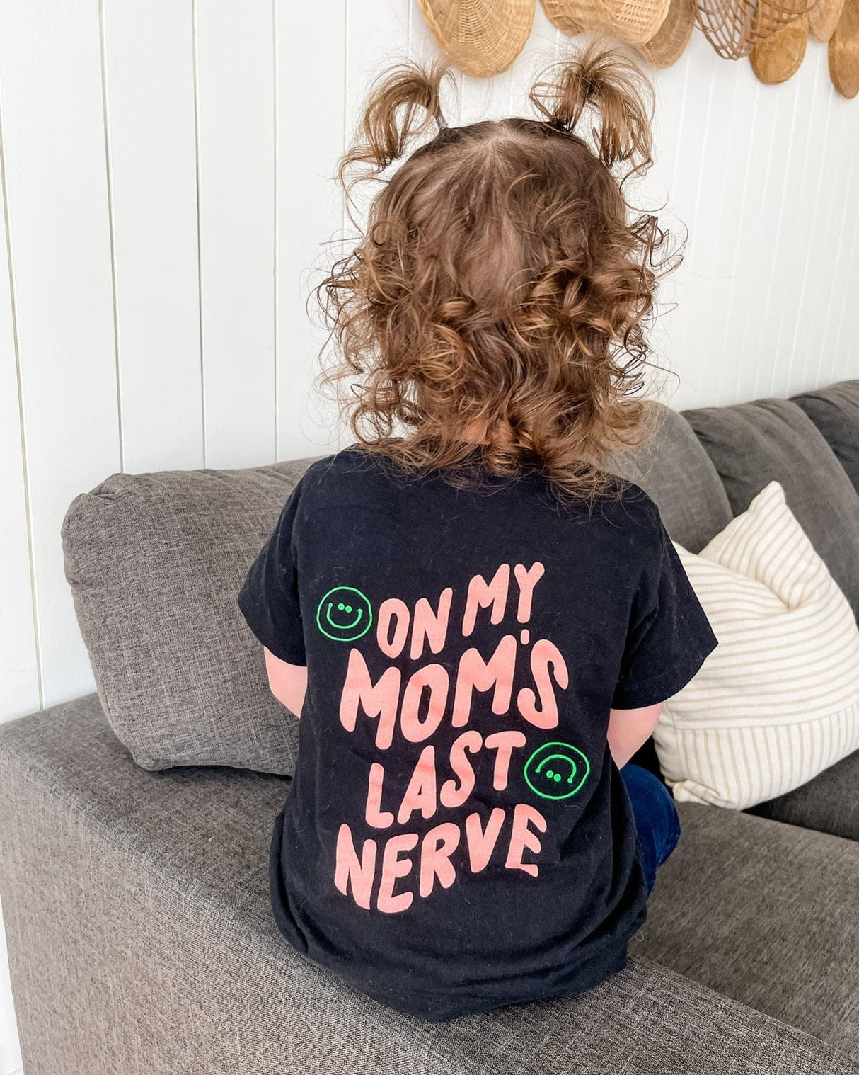 On My Mom's Last Nerve Tee w/ Coral Print - HoneyBug