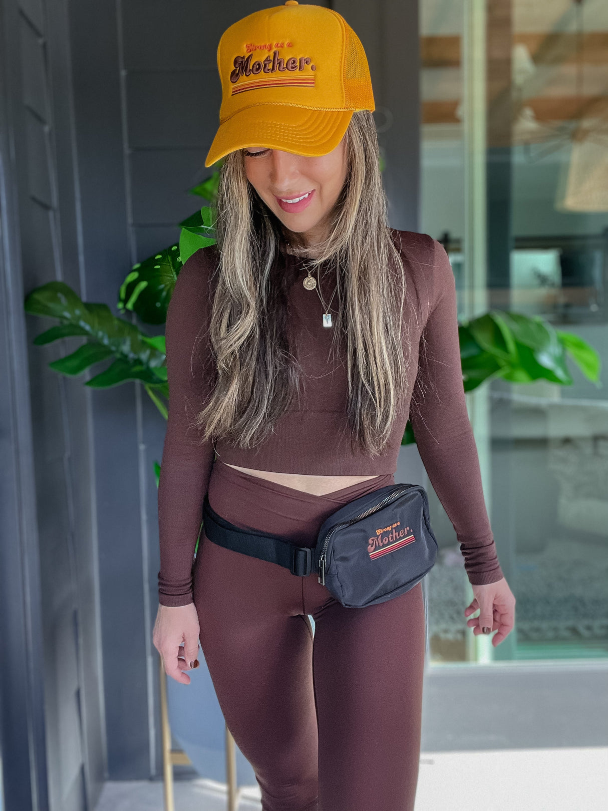 Strong as a mother™- Embroidered Belt Bag - HoneyBug