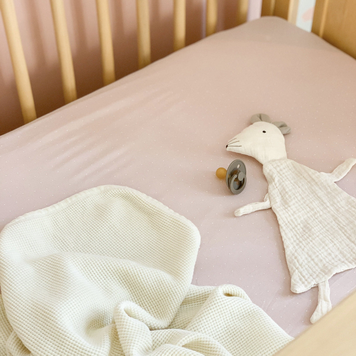 Crib Sheet Set - Gingko & Pin Dot - HoneyBug