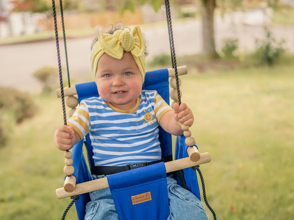 Premium Outdoor High Back Swing Cobalt