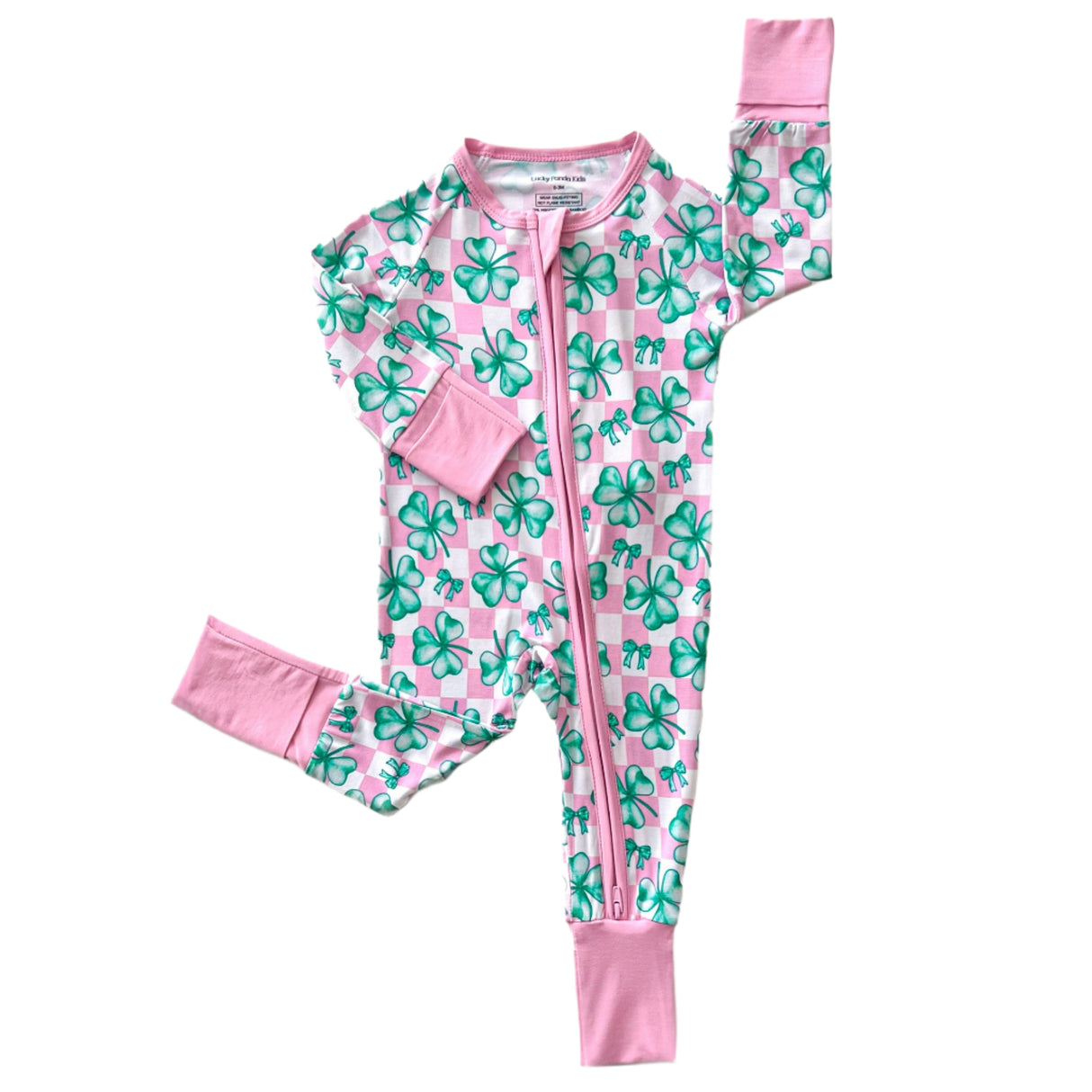 Bamboo Zip Romper | Shamrock & Bows - HoneyBug