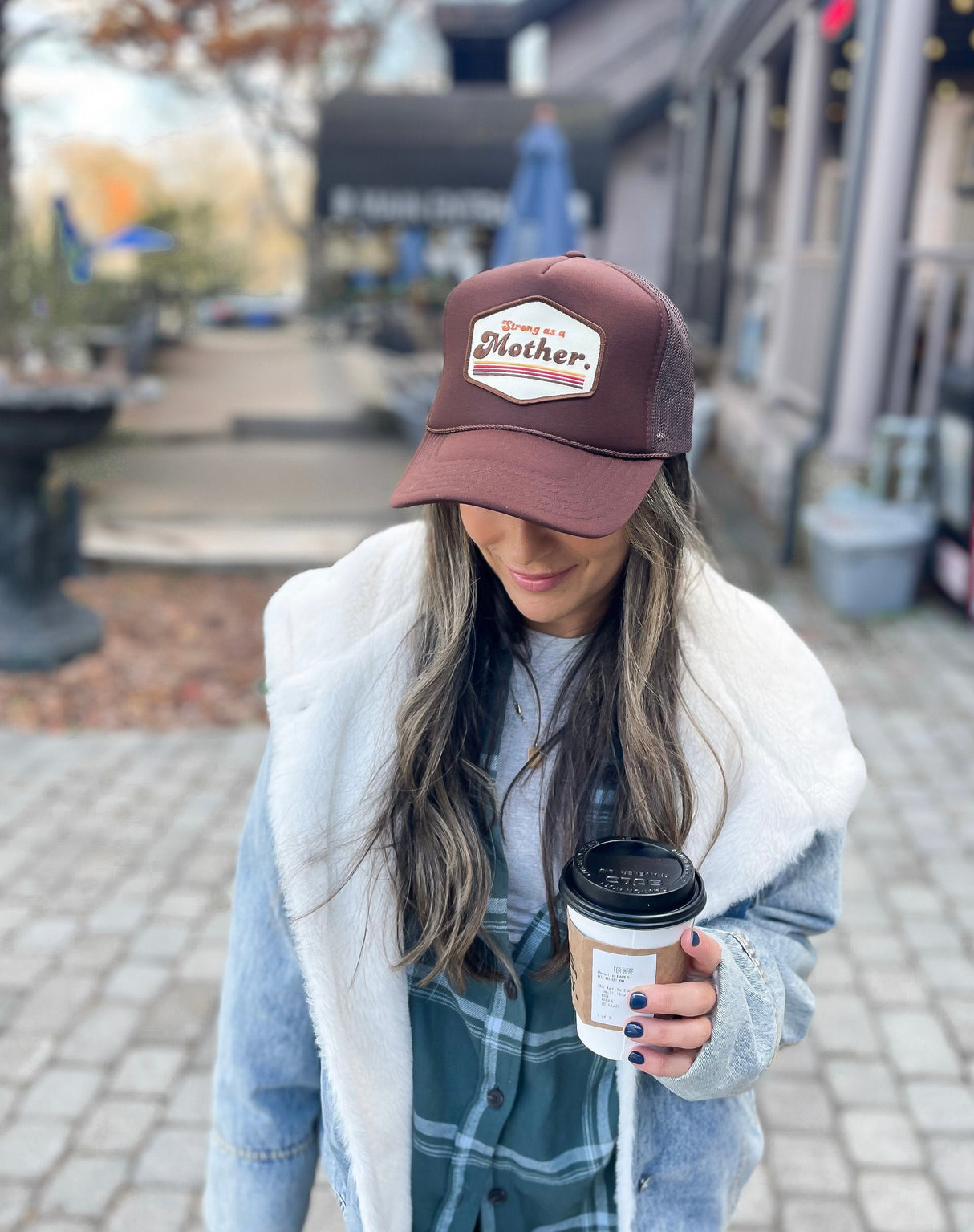 RETRO MOTHER. Patch hat - Mocha - HoneyBug
