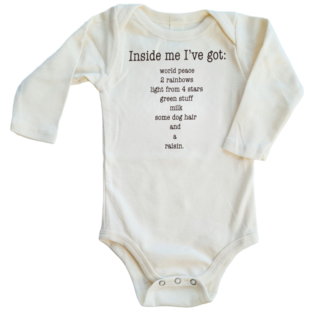 Inside Me Poem Long Sleeve Romper - HoneyBug