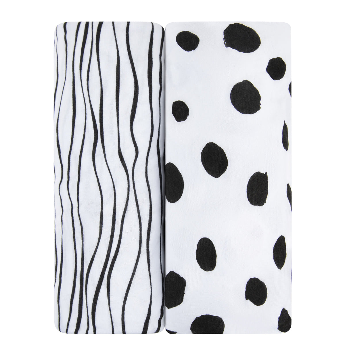 Bassinet Sheet Set - Black & White Abstract - HoneyBug