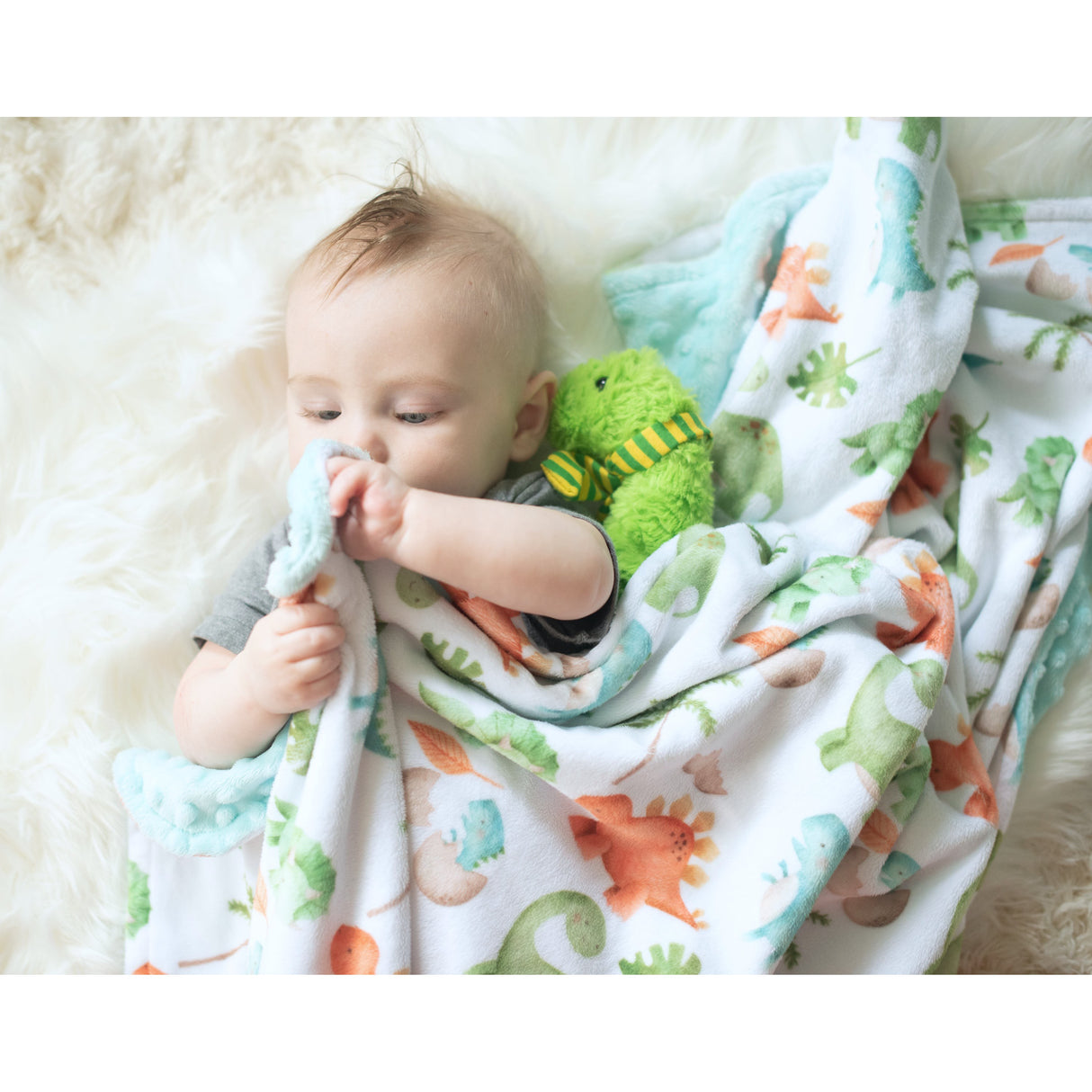 Premium Baby & Toddler Minky Blanket - Dinosaurs - HoneyBug