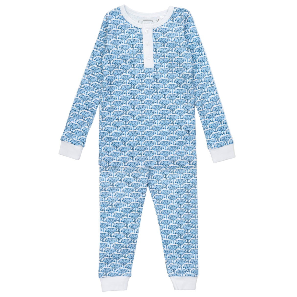 Jack Boys' Pajama Pant Set - African Elephants Blue - HoneyBug