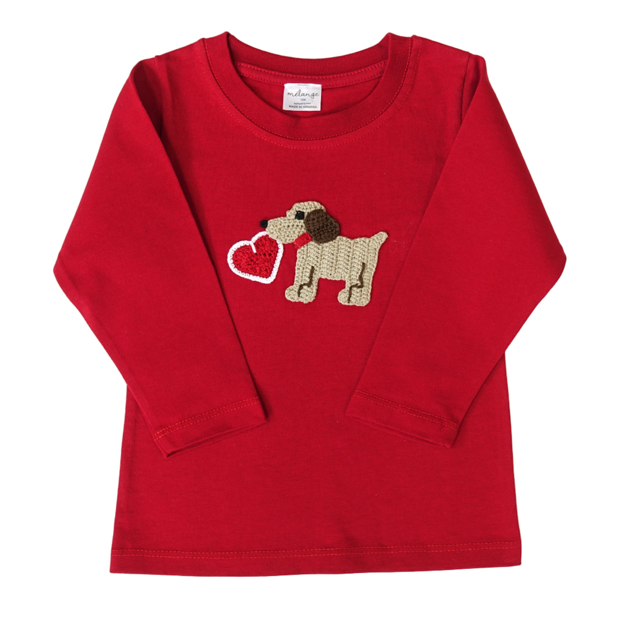Valentine Puppy Tee, Red