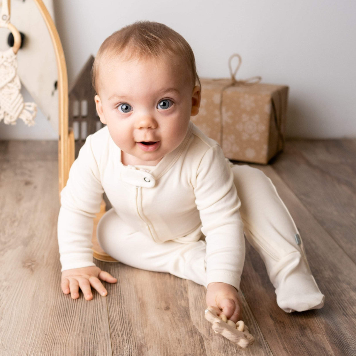 footie | ivory - HoneyBug