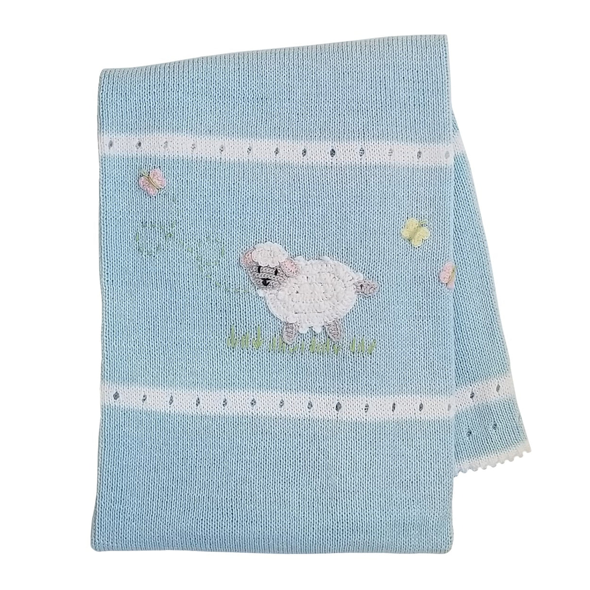 Lamb Baby Blanket, Blue