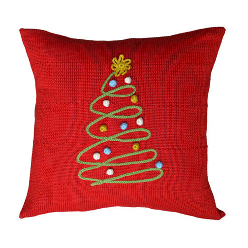 Spiral Holiday Tree Pillow 12"