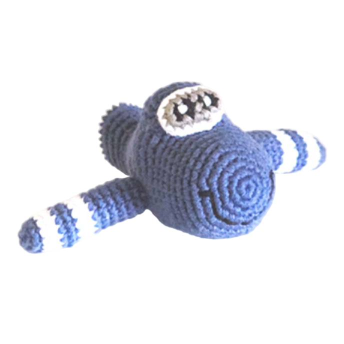 Blue Airplane Rattle - HoneyBug