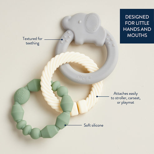 Itzy Loops™ Sensory Teether - Elephant - HoneyBug