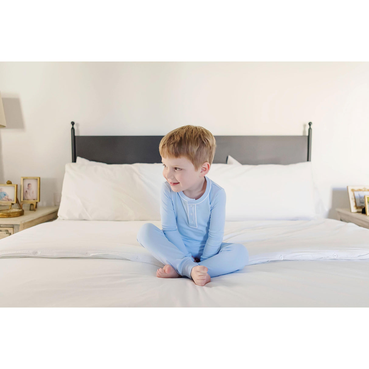 Jack Boys' Pima Cotton Pajama Pant Set - Light Blue - HoneyBug