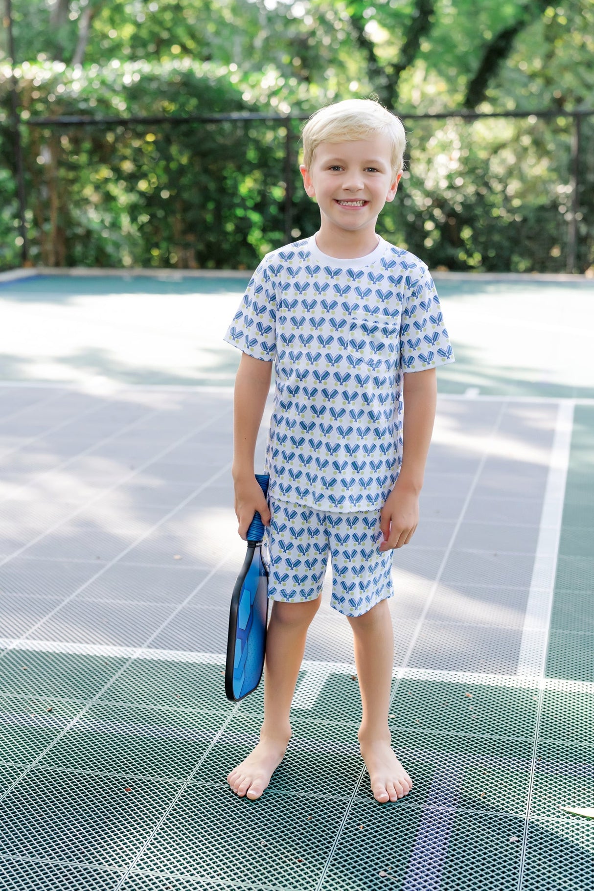 Charles Boys' Short Set - Pickleball Blue - HoneyBug