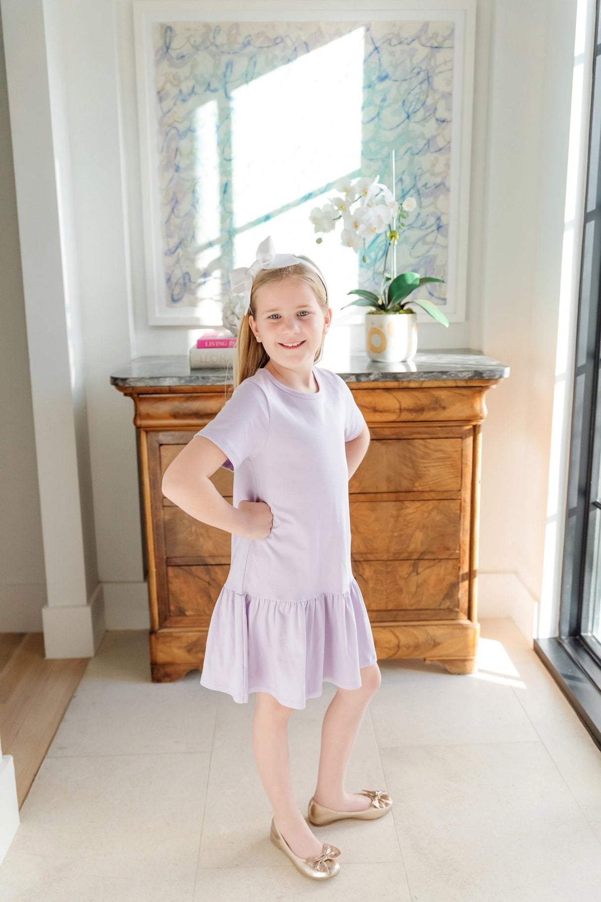 Lottie Girls' Dress - Lavender - HoneyBug