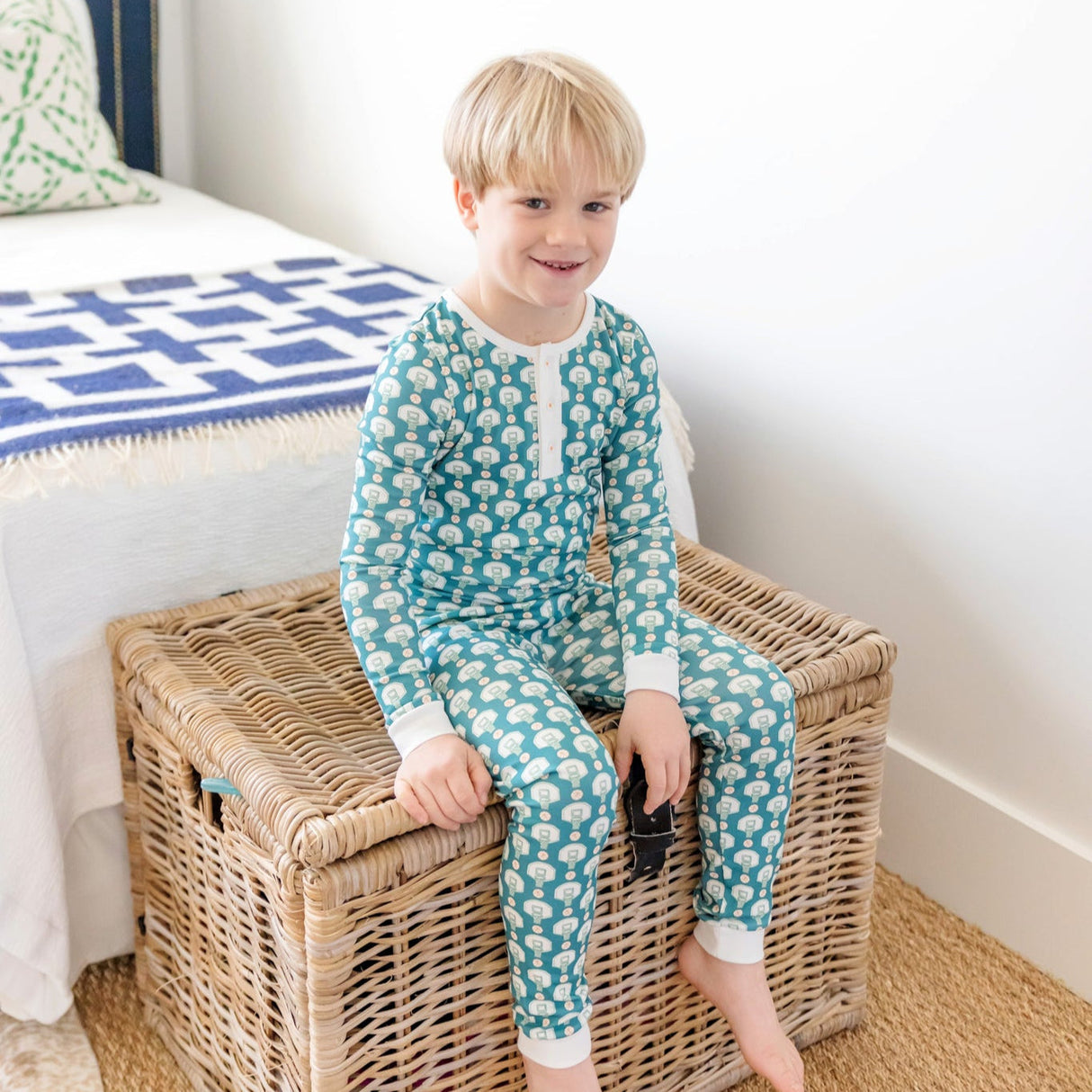 Jack Boys' Pajama Pant Set - Basketball Game - HoneyBug