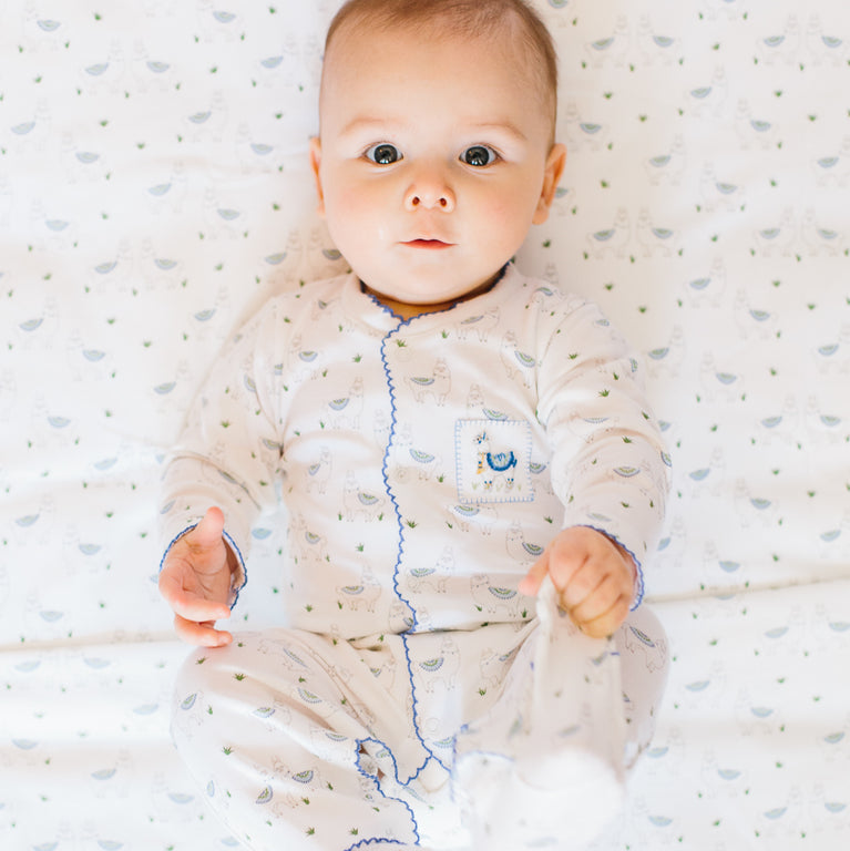 Alex the Alpaca Blue Footie - HoneyBug