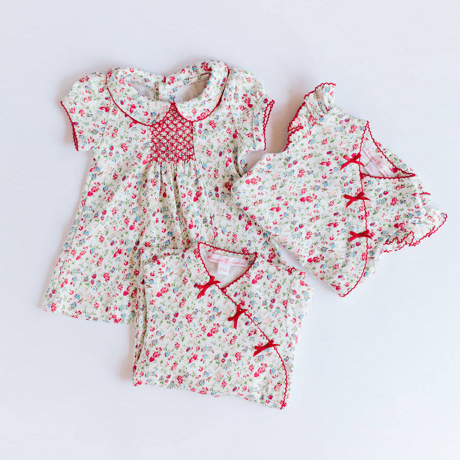 Madison Poppy Floral Footie - HoneyBug