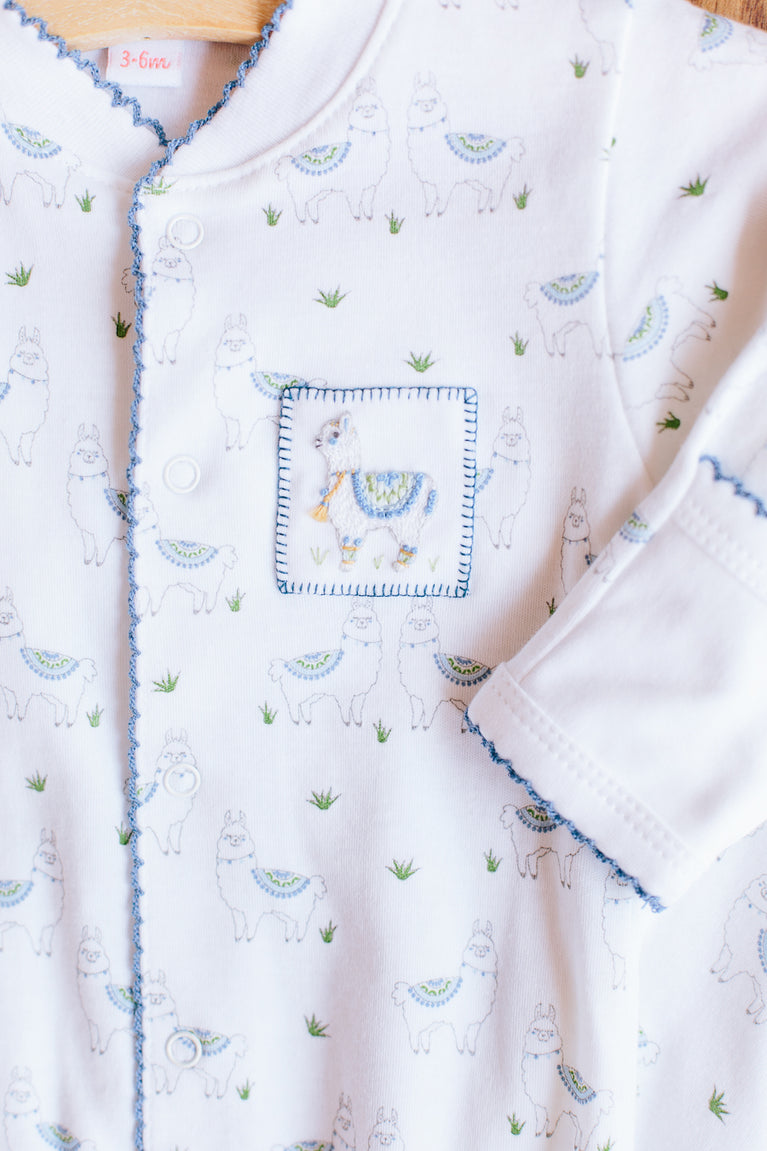 Alex the Alpaca Blue Footie - HoneyBug