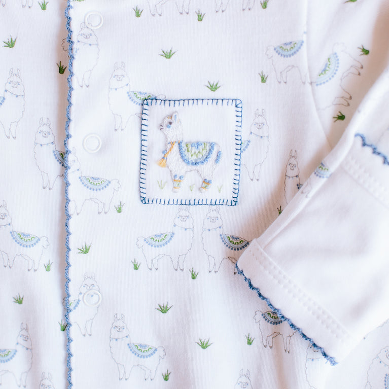 Alex the Alpaca Blue Footie - HoneyBug