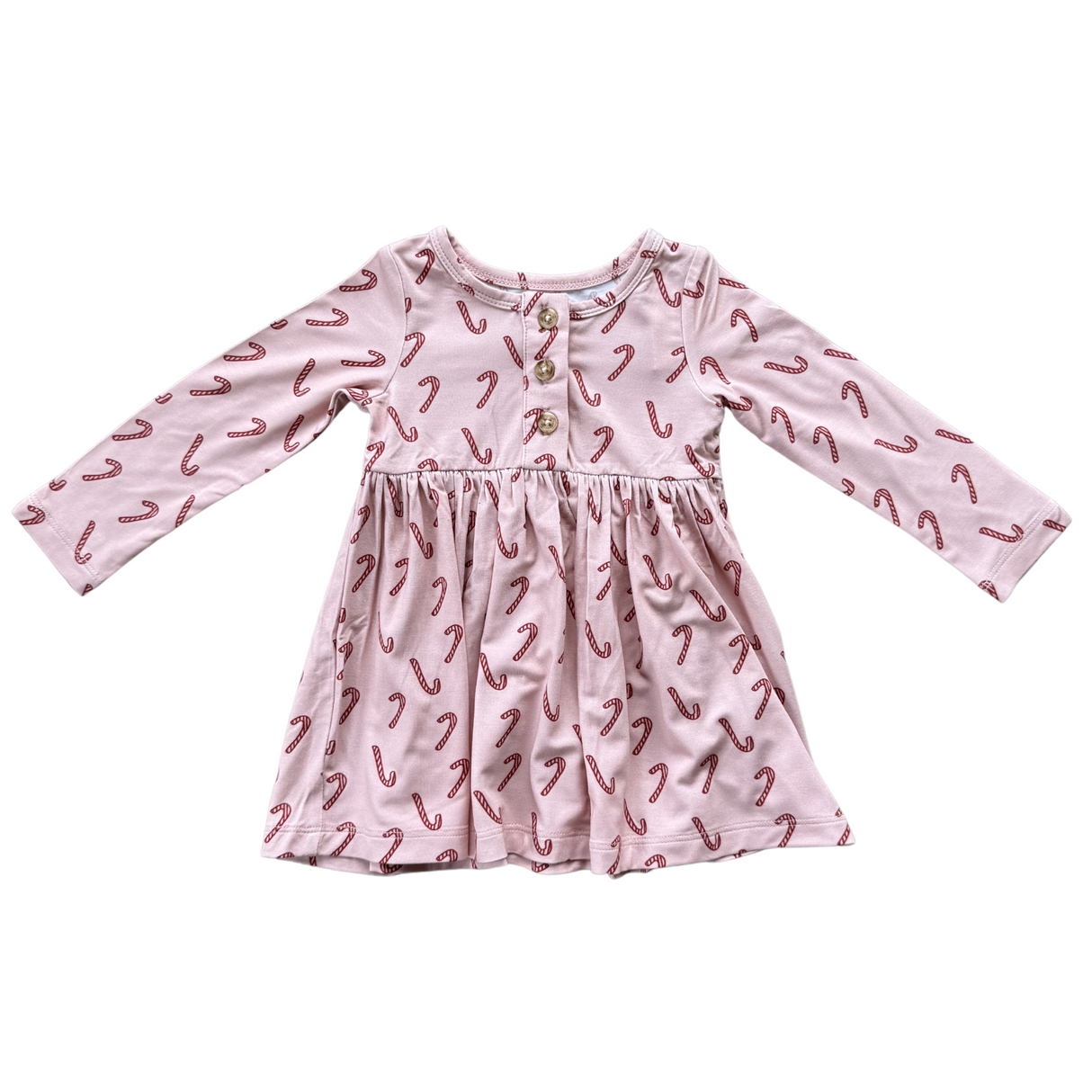 Long Sleeve Henley Dress - HoneyBug