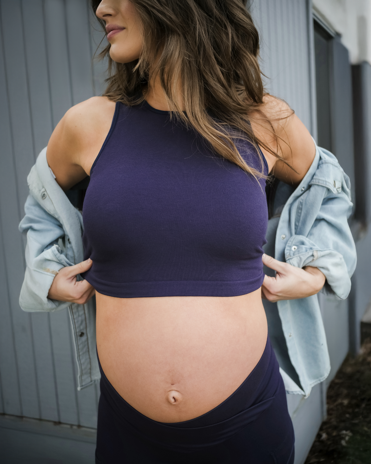 Sublime® Bamboo Maternity & Nursing Longline Bra Top | Navy - HoneyBug