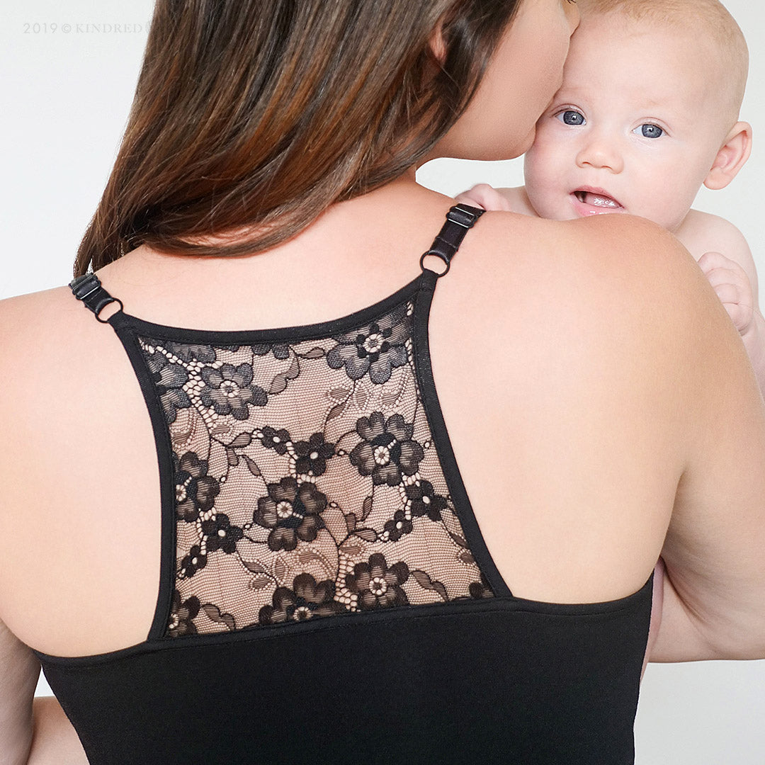 Lucille Maternity & Nursing Nightgown | Black - HoneyBug