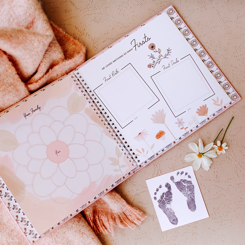 Wildflower Meadow Luxury Memory Baby Book - HoneyBug