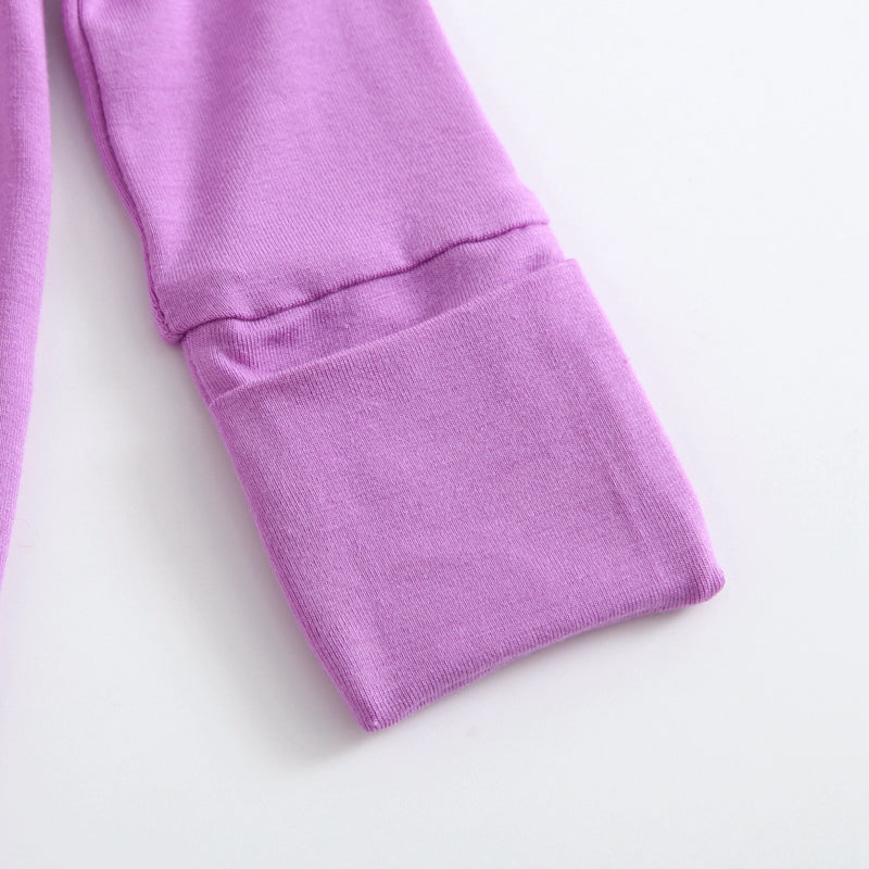 Luxie Lavender Ruffled Zipper Baby Romper - HoneyBug