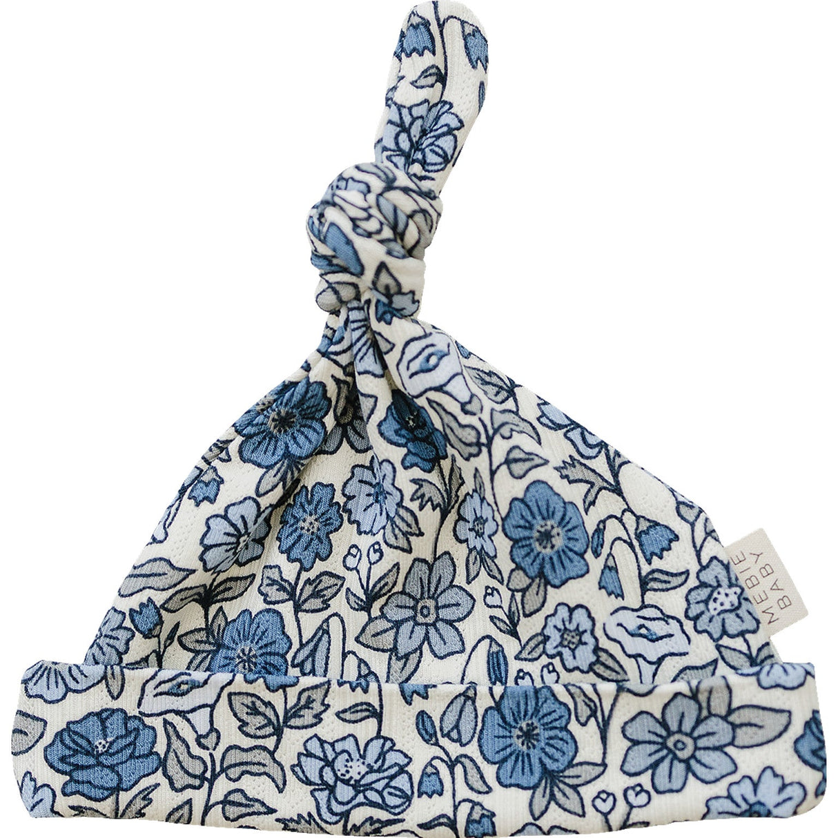 Bluebell Pointelle Bamboo Newborn Knot Hat - HoneyBug
