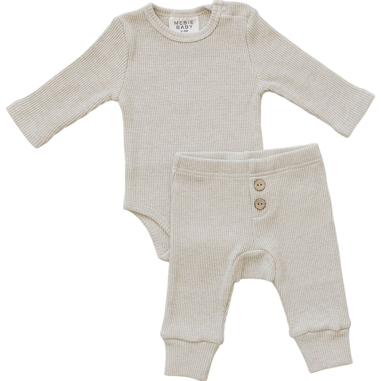 Heather Grey Bodysuit Waffle Set - HoneyBug