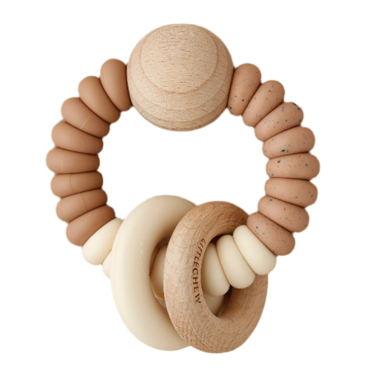 Rattle Teether - Wess | Speckled Coral - HoneyBug