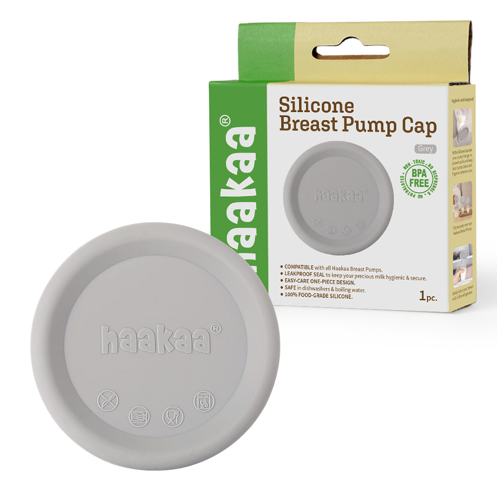 Haakaa Silicone Breast Pump Lid - Grey - HoneyBug
