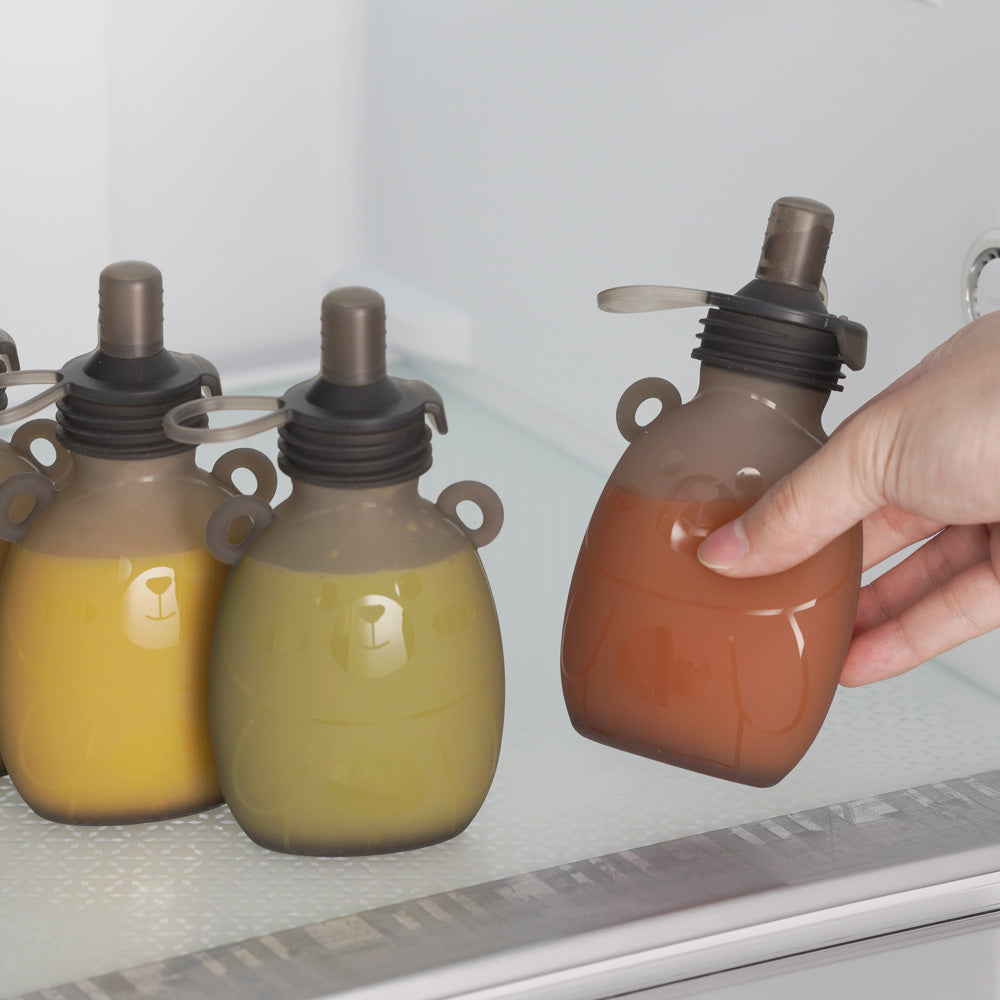 Haakaa Happii Bear Silicone Goody Pouch 6 oz - HoneyBug