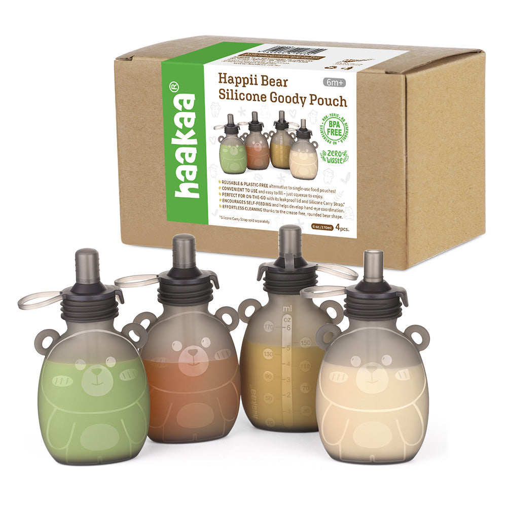 Haakaa Happii Bear Silicone Goody Pouch 6 oz - HoneyBug