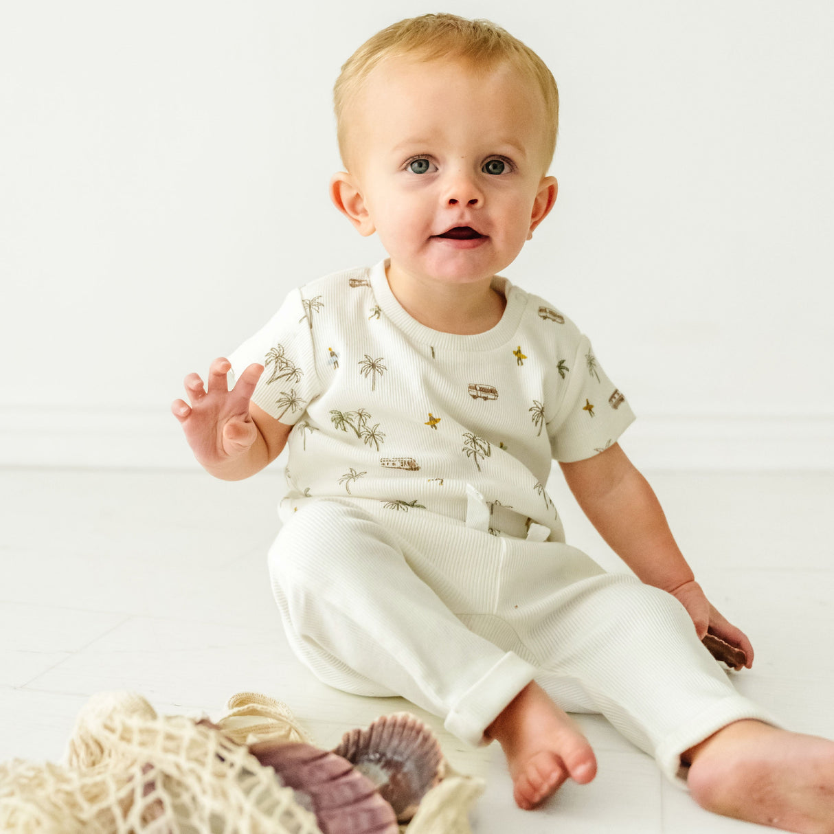 Organic Baby Toddler T-shirt & Pant Set - Malibu - HoneyBug