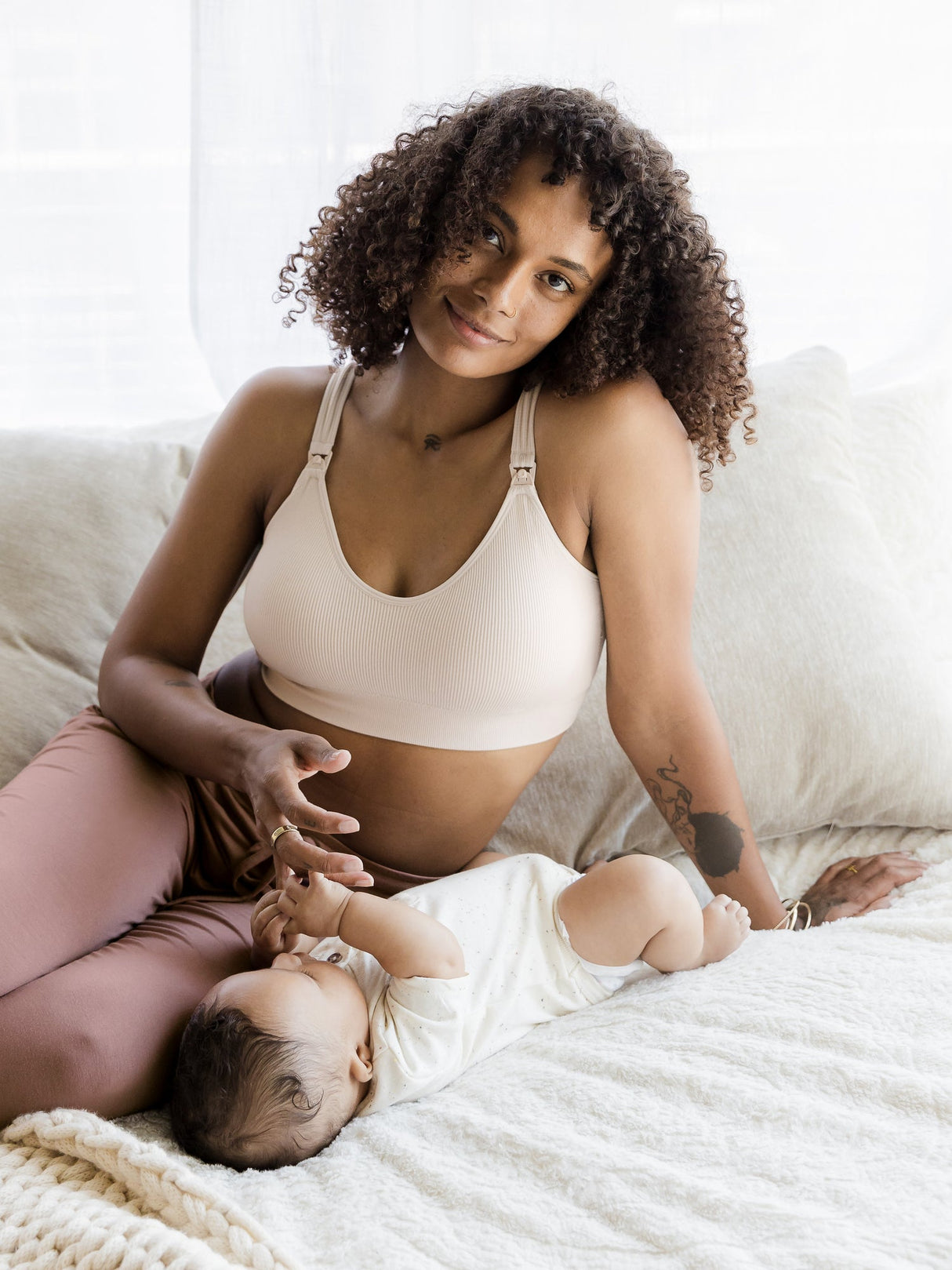 Mia Maternity & Nursing Lounge Bra | Stone - HoneyBug