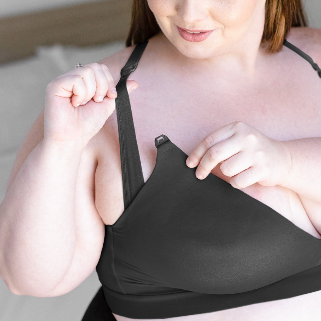 Minimalist Maternity & Nursing Plunge Bra | Black - HoneyBug