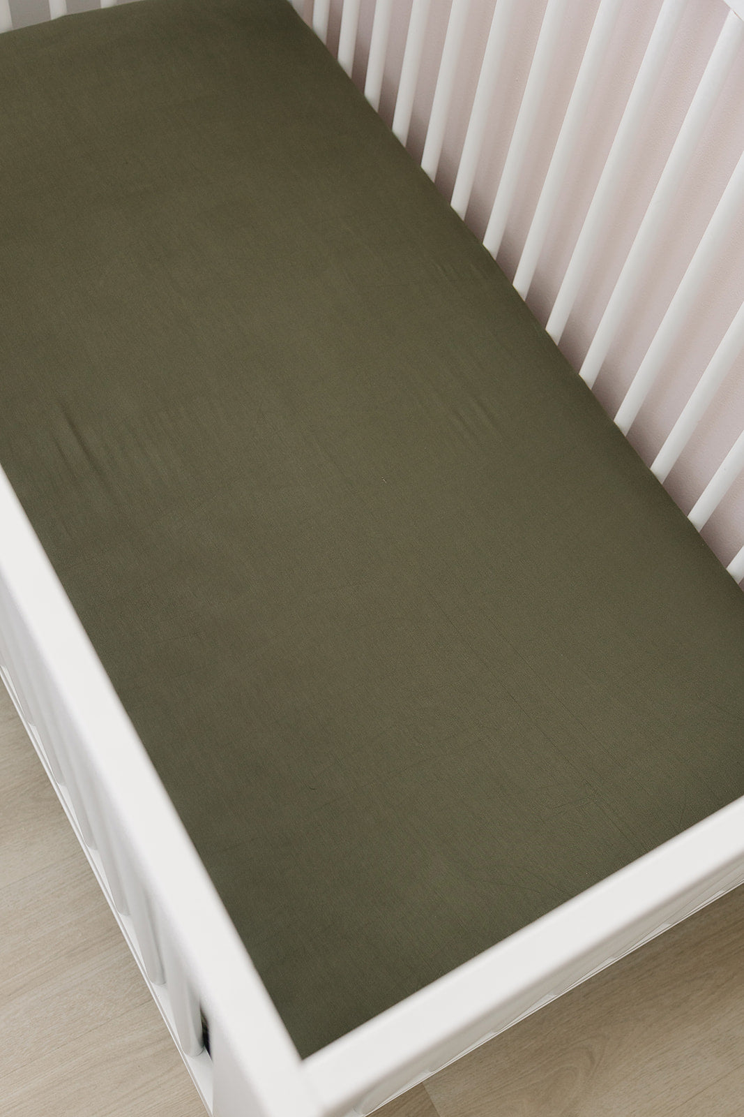 Olive Bamboo Stretch Crib Sheet - HoneyBug